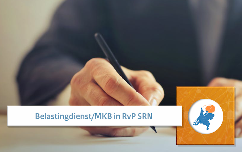 Beeld van een contracttekening met daarbij de tekst 'Belastingdienst/MKB in RvP SRN'